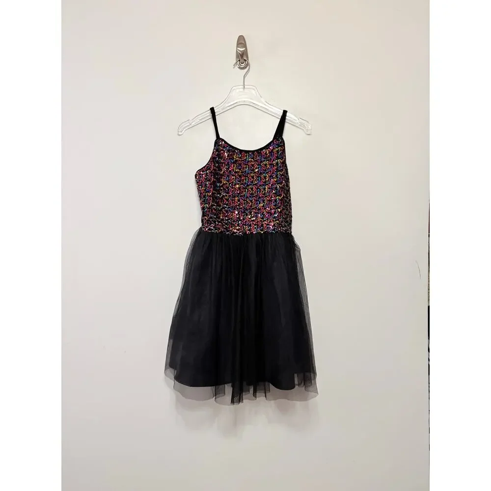 ZENZI SEQUINED SPAGHETTI STRAP VELVET  DRESS YOUTH SIZE 14/16